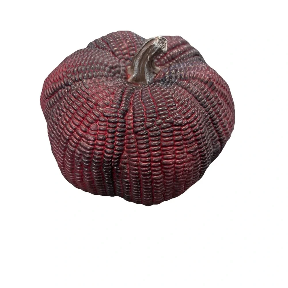 New Burgundy Resin Indian Corn Pumpkin 5